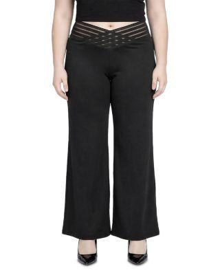 Plus Mesh V Waistband Palazzo Pants by STANDARDS&PRACTICES