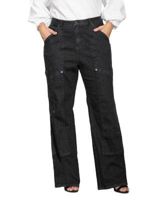 Plus Super High Workwear Jeans in Rinse Black by STANDARDS&PRACTICES
