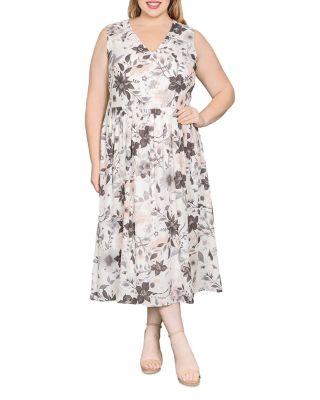 Sleeveless V Neck A Line Midi Dress by STANDARDS&PRACTICES
