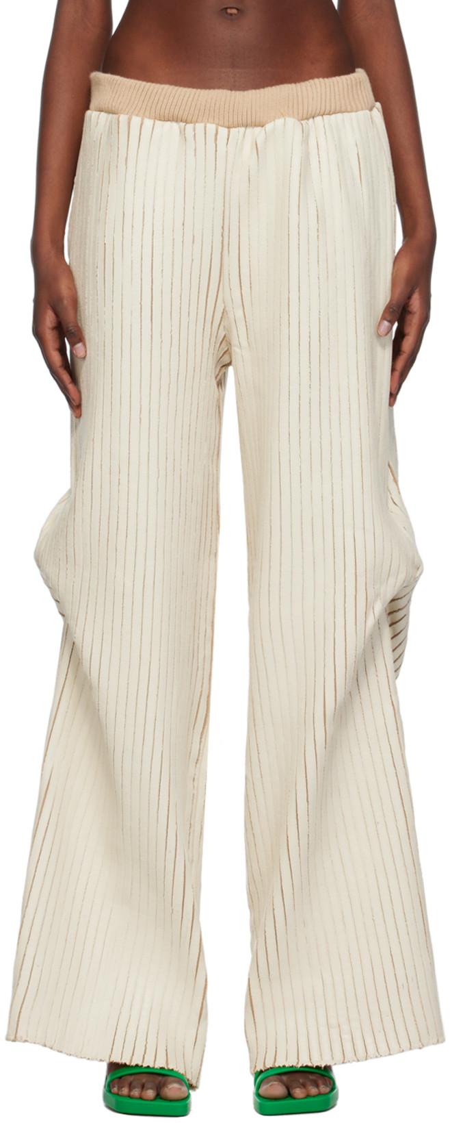 SSENSE Exclusive Off-White & Beige Trousers by STANLEY RAFFINGTON