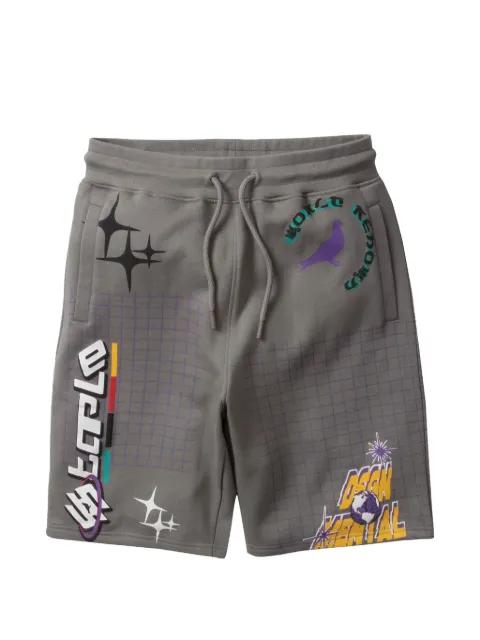 graphic-print track shorts by STAPLE