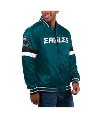 Men's Green Philadelphia Eagles Home Game Satin Full-Snap Varsity Jacket by STARTER