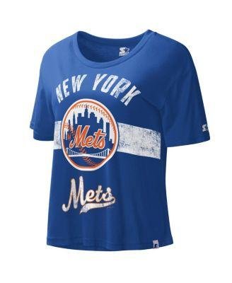 Women's Royal New York Mets Cooperstown Collection Record Setter Crop Top by STARTER