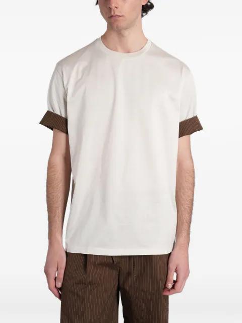pinstripe-cuff T-shirt by STATE OF ORDER