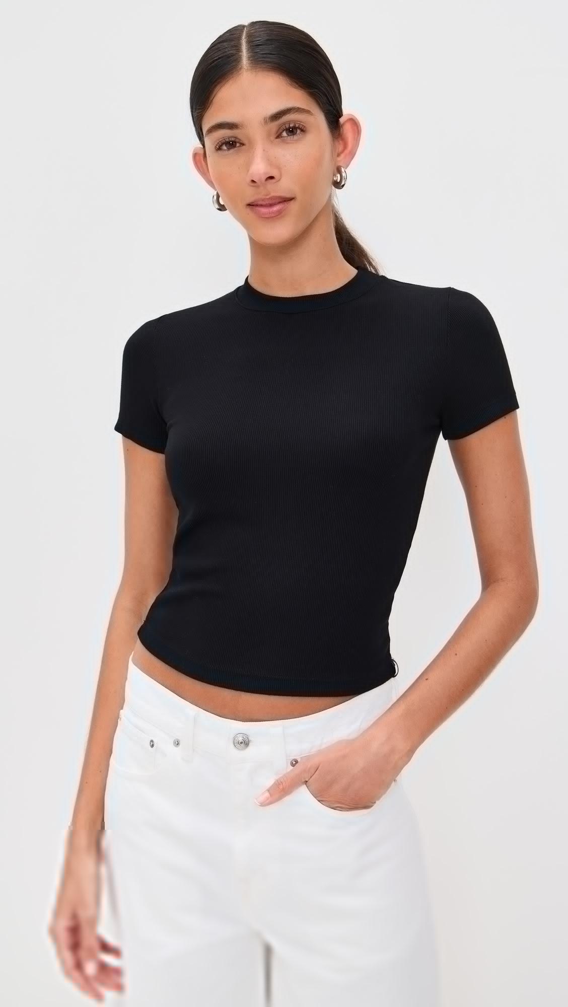 Fine 2x1 Rib Baby Tee by STATESIDE