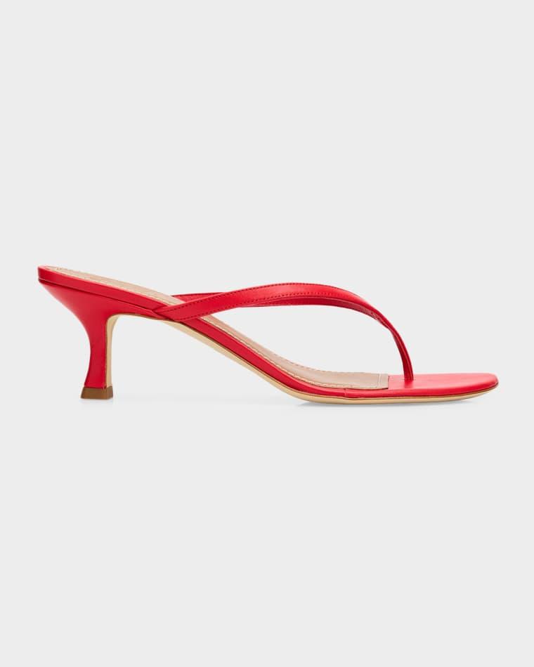 55mm Freja Leather Thong Sandals by STAUD