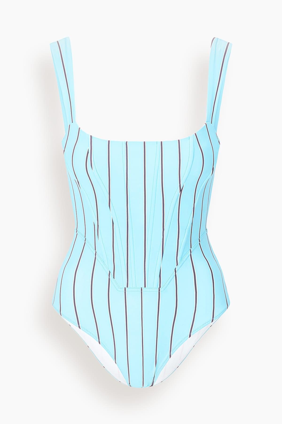 Adelaide One Piece in Pool Stripe by STAUD