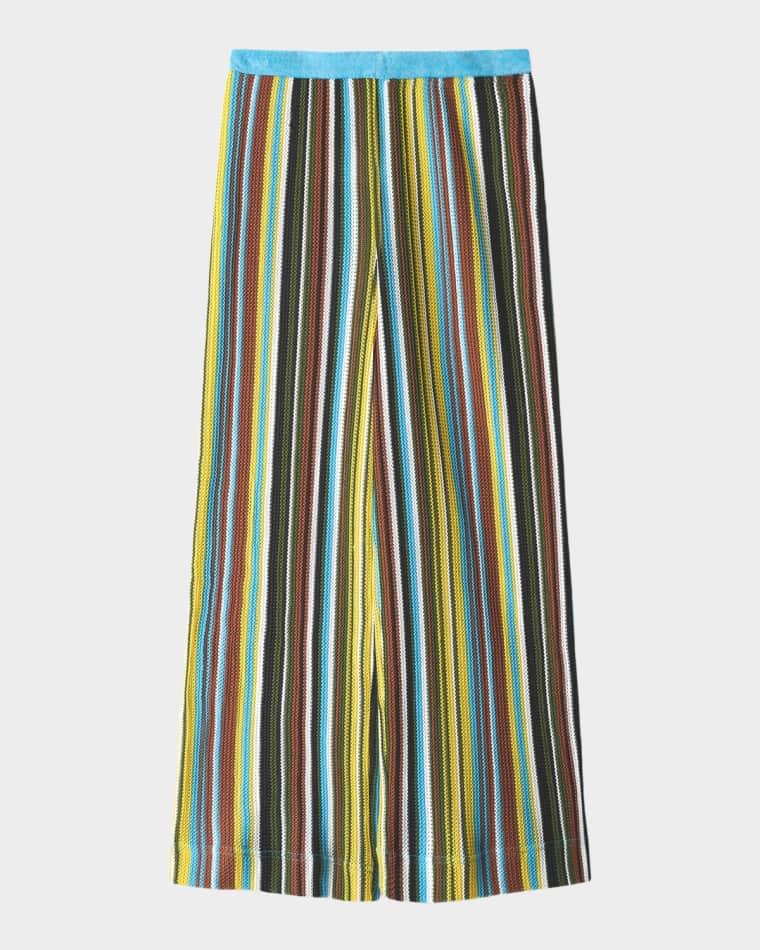 Ali Striped Crochet Knit Pants by STAUD