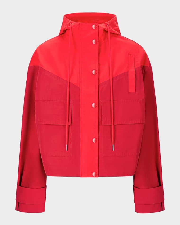 Alta Hooded Peplum Jacket by STAUD
