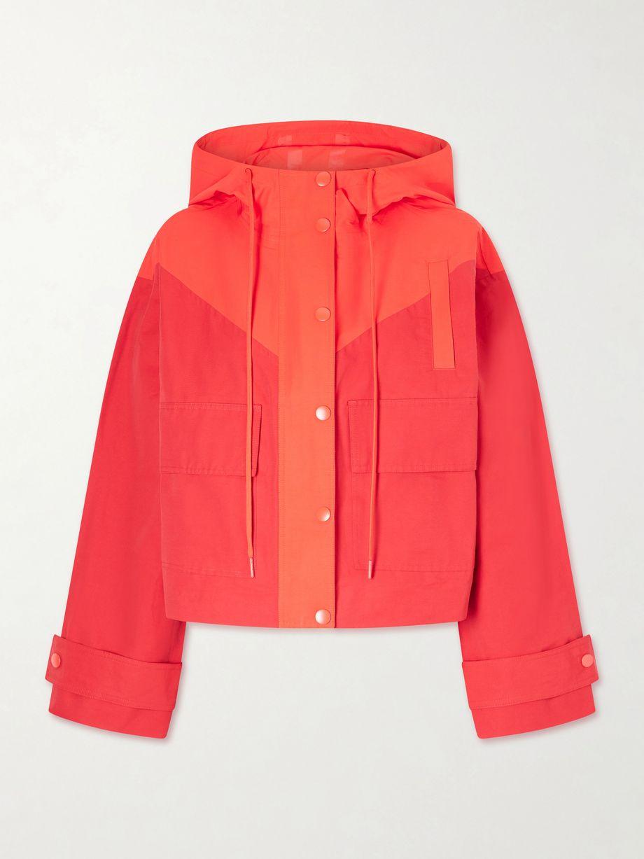 Alta hoodied two-tone cotton-blend jacket by STAUD