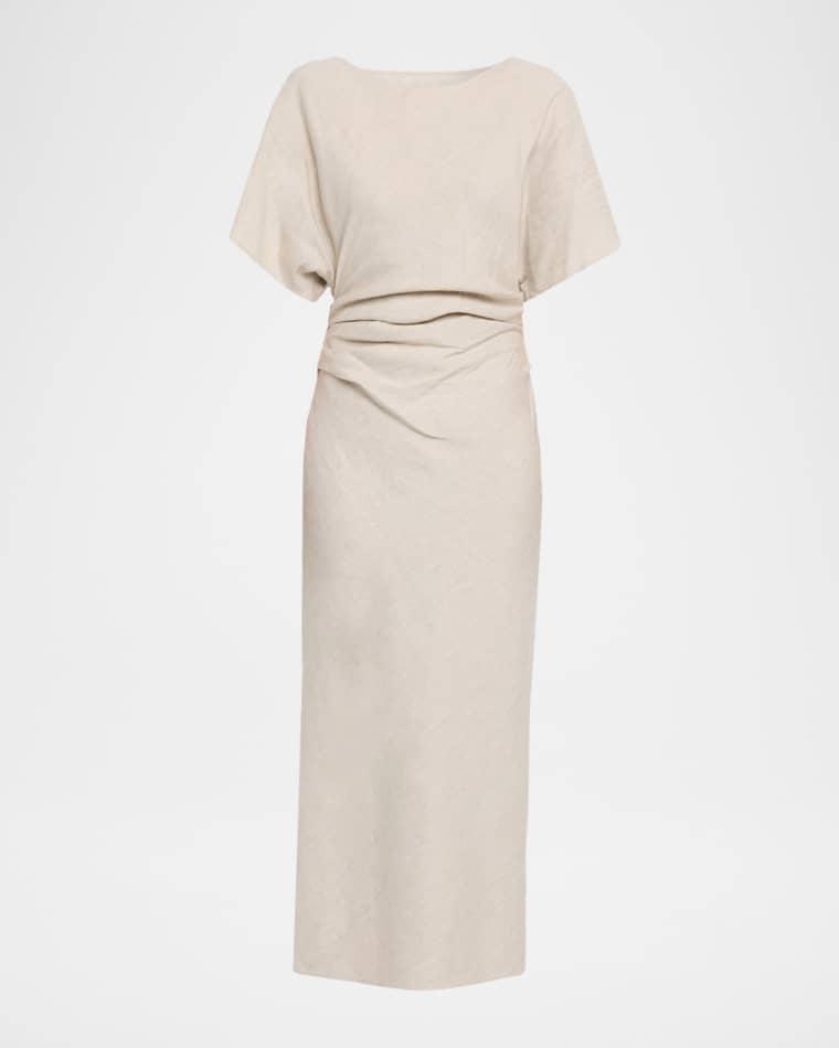 Amelie Linen-Blend Midi Dress by STAUD