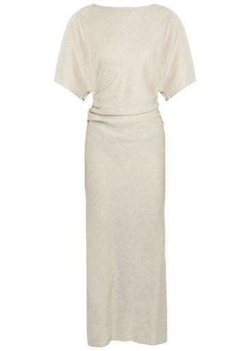 Amelie linen-blend midi dress by STAUD
