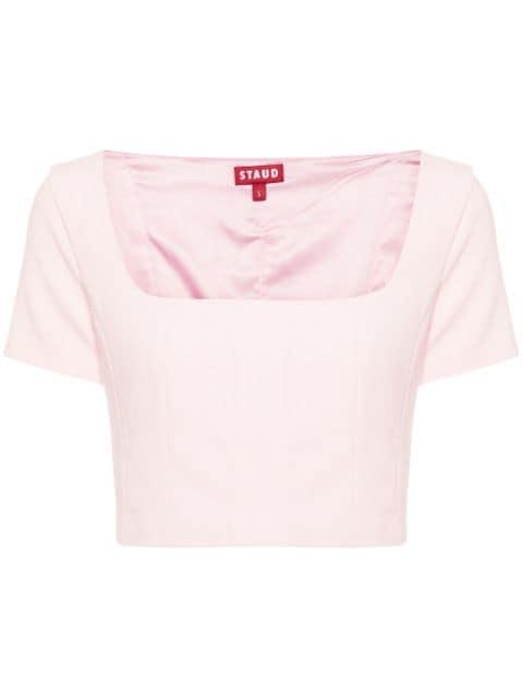 Anya square-neck crop blouse by STAUD