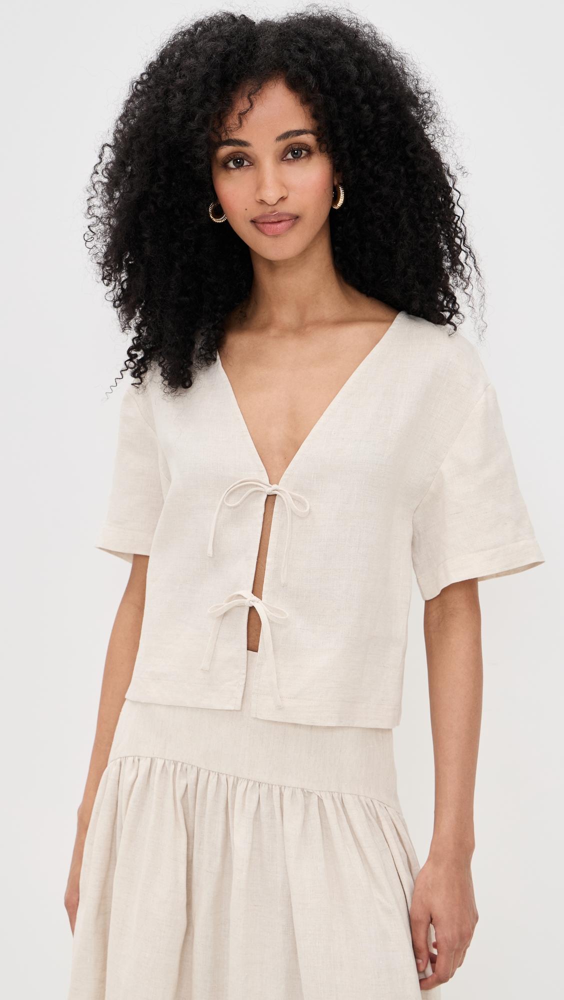 Ava Linen Top by STAUD