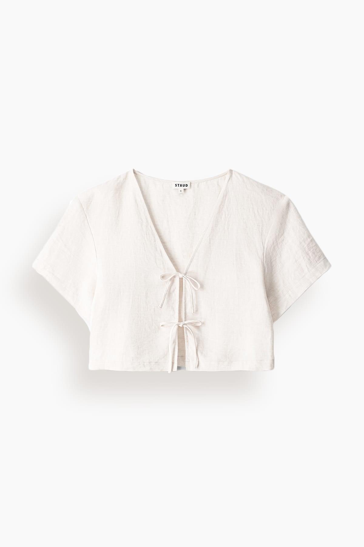 Ava Linen Top in Natural by STAUD