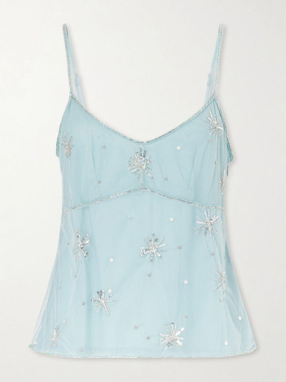 Azzurra embellished tulle top by STAUD