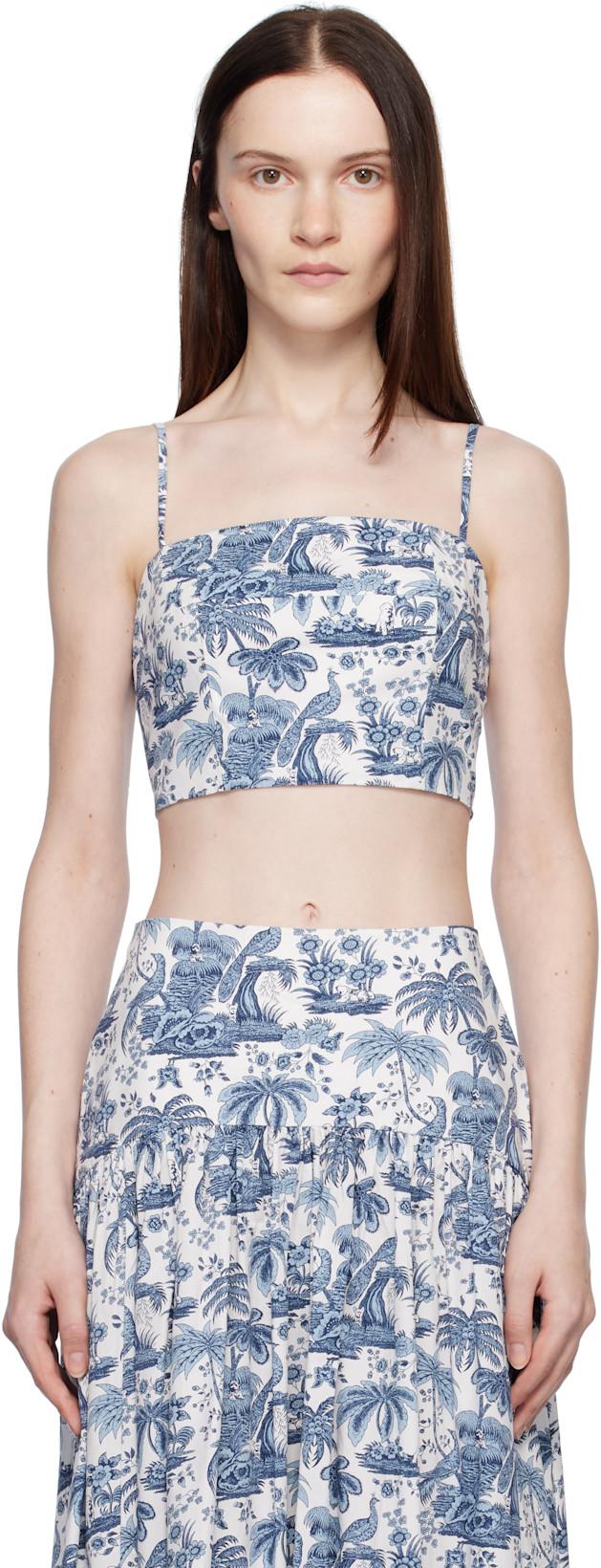 Blue & White Federico Camisole by STAUD