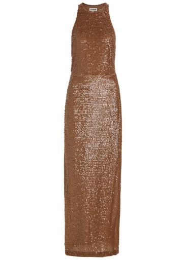 Bree sequin embellished stretch-mesh maxi dress by STAUD