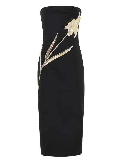 Brooke floral-embellished strapless midi dress by STAUD