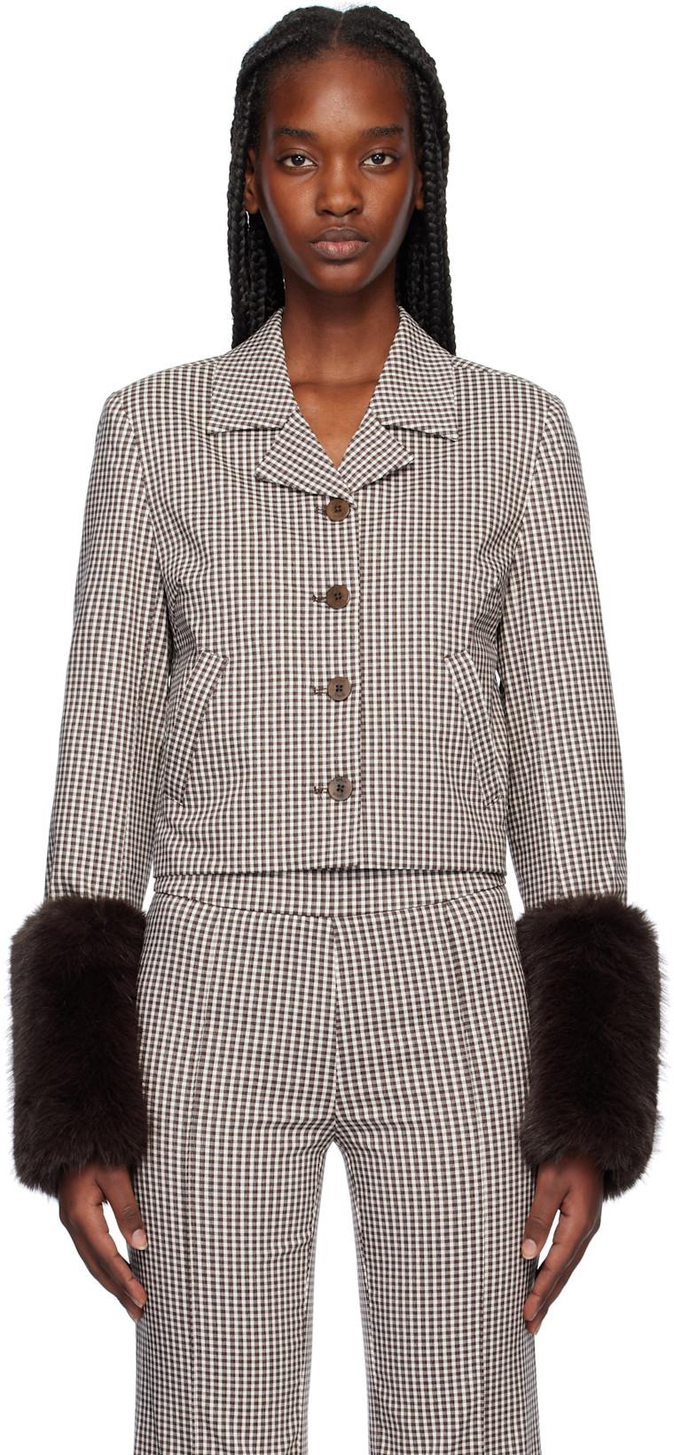 Brown & White Regency Jacket by STAUD