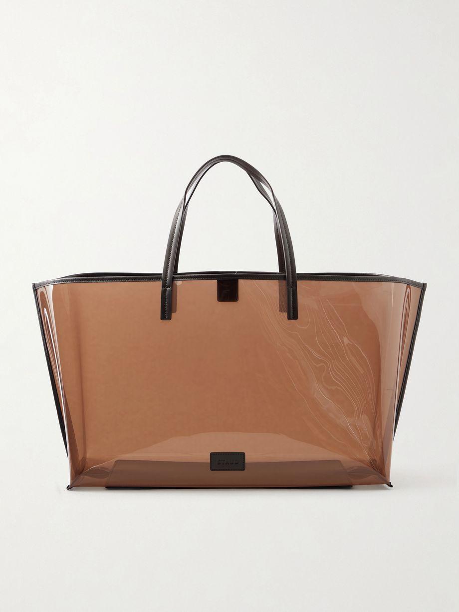 Christos large leather-trimmed PVC tote by STAUD