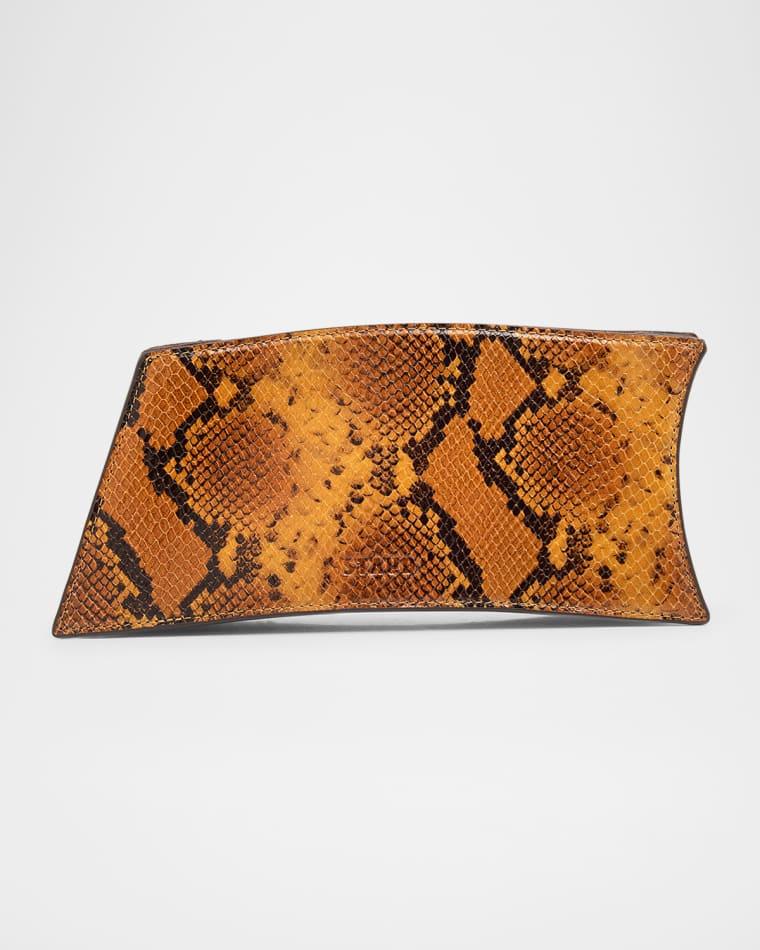 Coco Python-Embossed Leather Shoulder Bag by STAUD Coco Python-Embossed Leather Shoulder Bag by STAUD