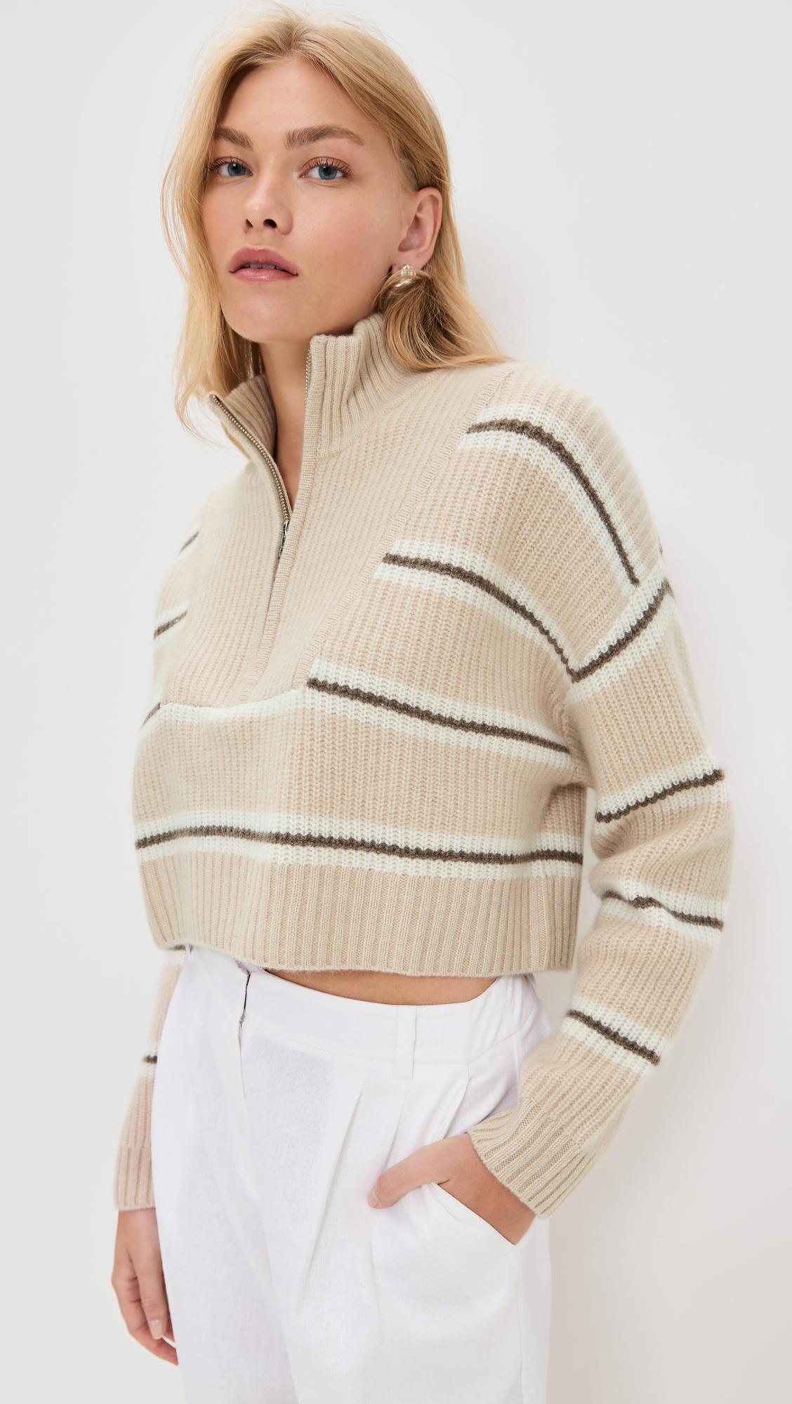 Cropped Hampton Cashmere Sweater by STAUD