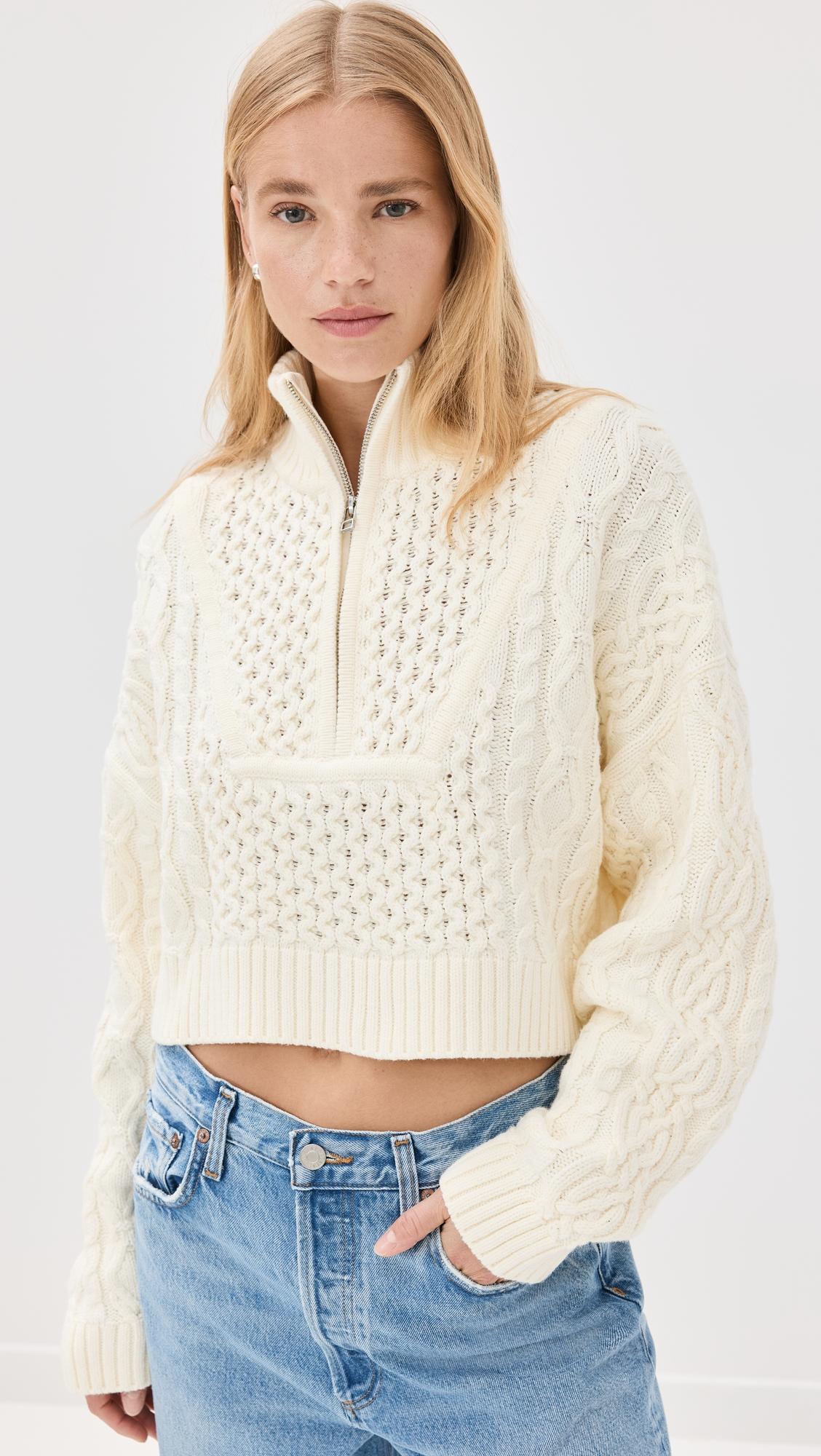 Cropped Hampton Sweater by STAUD