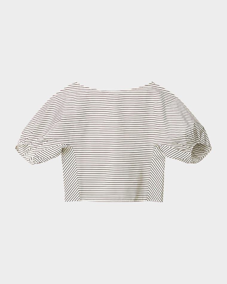 Didi Striped Puff-Sleeve Top by STAUD