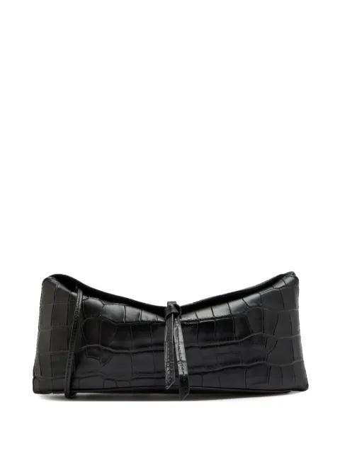 Eve crocodile-effect leather clutch by STAUD