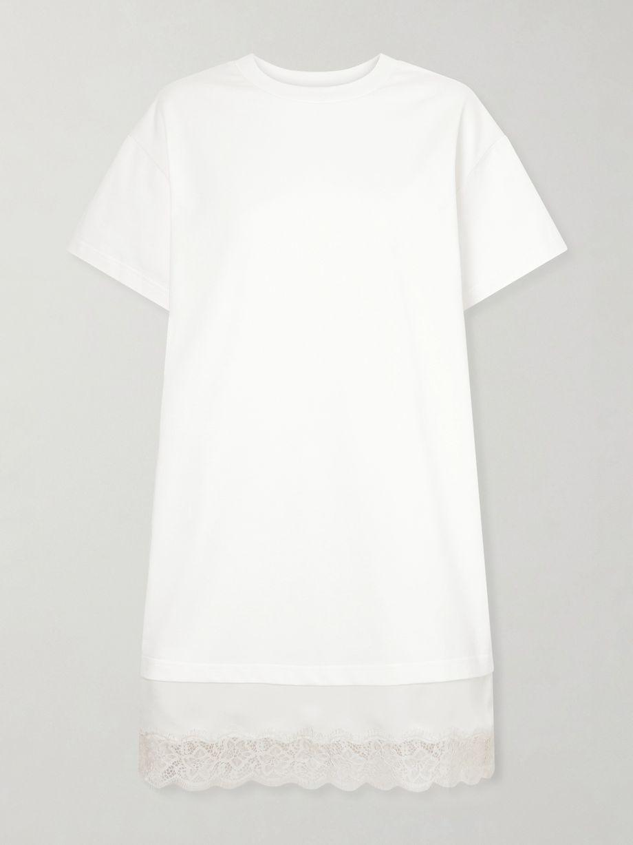 Grier silk and lace-trimmed cotton-jersey mini dress by STAUD
