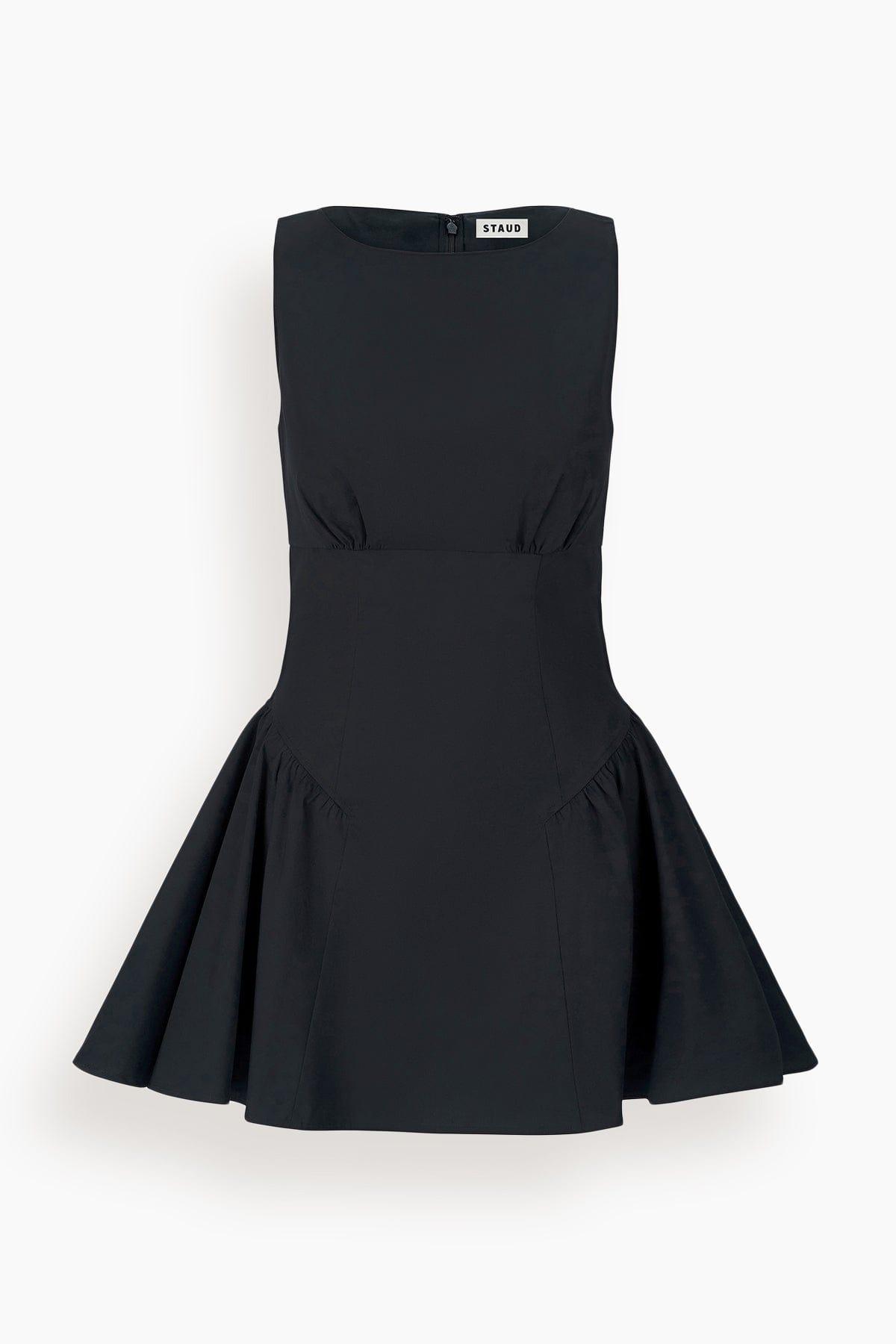 Gwen Mini Dress in Black by STAUD