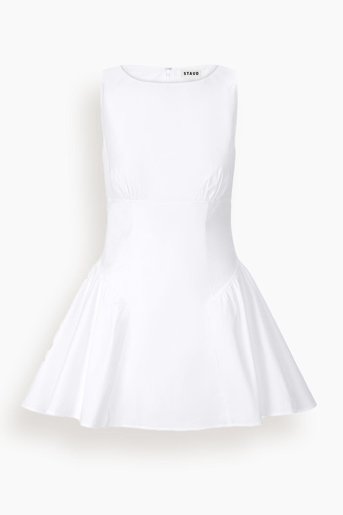 Gwen Mini Dress in White by STAUD