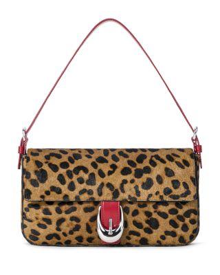 Harlow Cheetah Print Calf Hair Shoulder Bag by STAUD