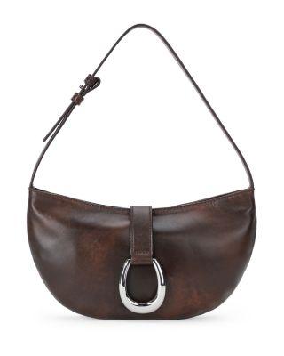 Harlow Crescent Leather Shoulder Bag by STAUD