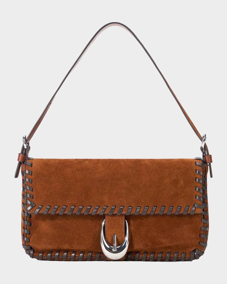 Harlow Whipstitch Suede Shoulder Bag by STAUD