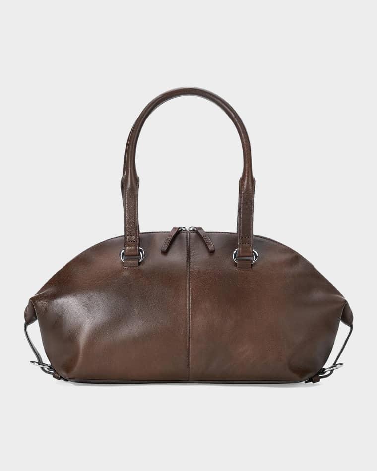 Hester Distressed Leather Shoulder Bag by STAUD