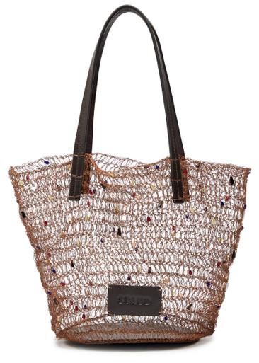 Jewel embellished wire bucket bag by STAUD