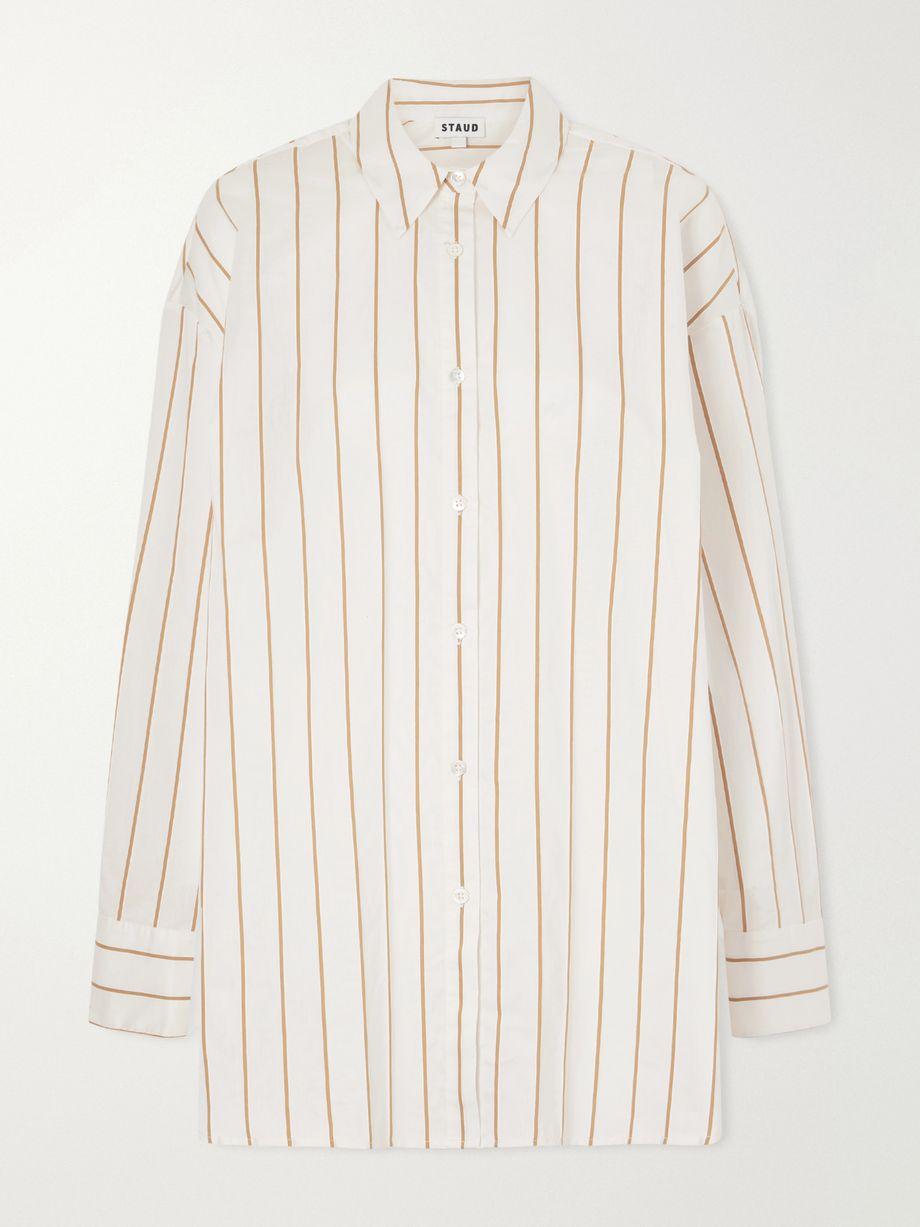 Kendy striped cotton-blend shirt by STAUD