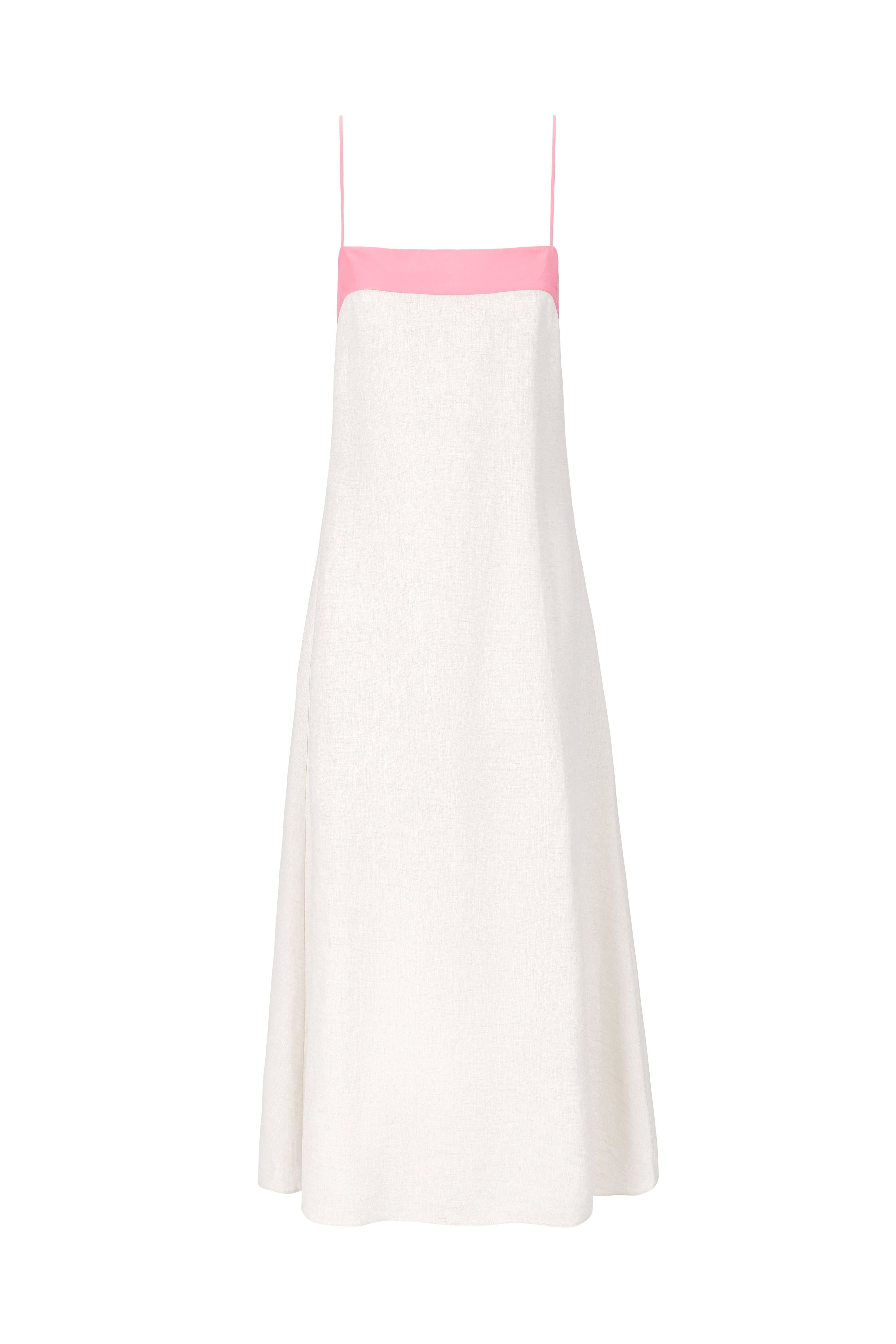 Laura Linen Dress in Blush Canyon by STAUD