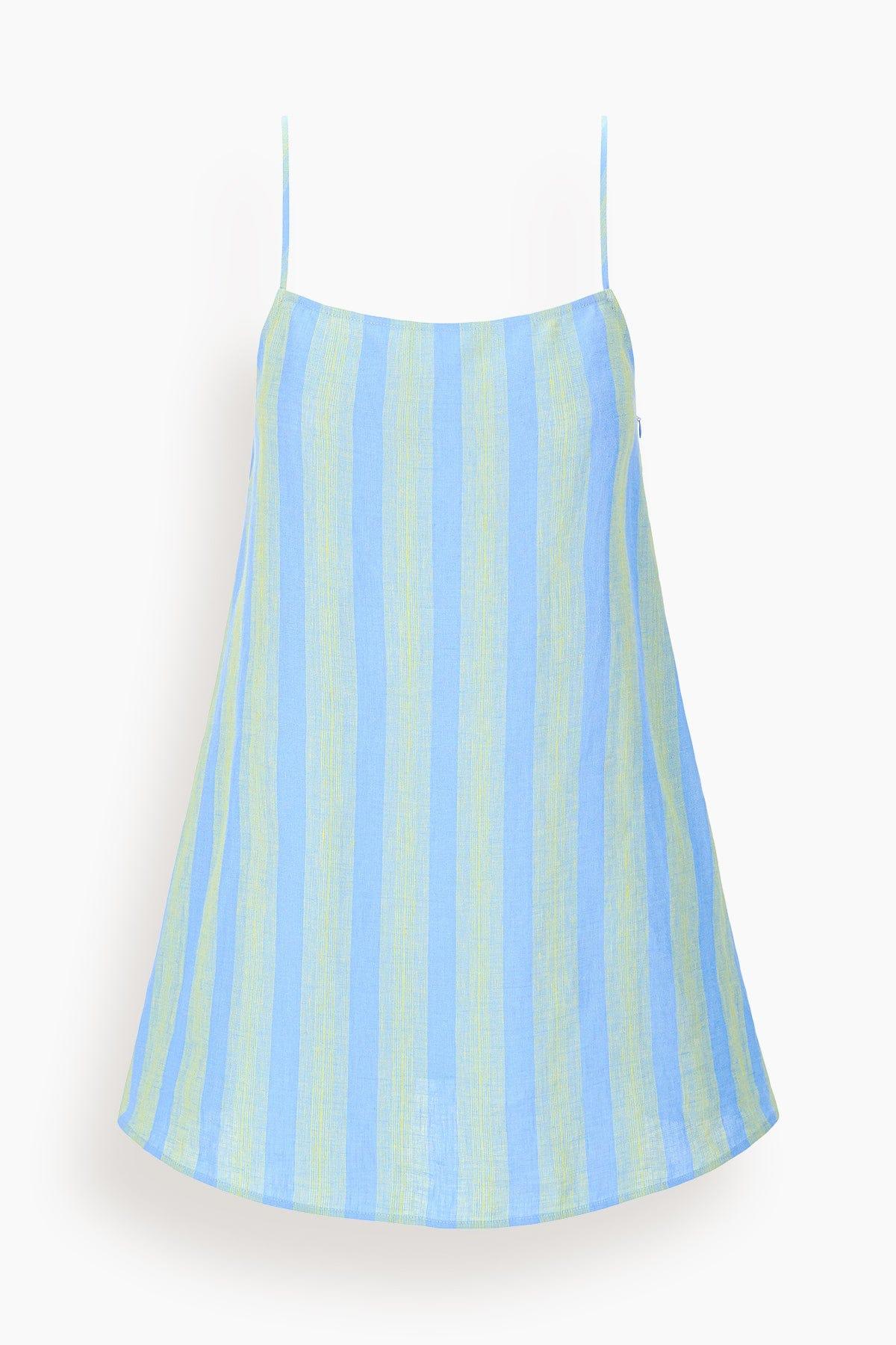 Laura Linen Mini Dress in Seaport Stripe by STAUD
