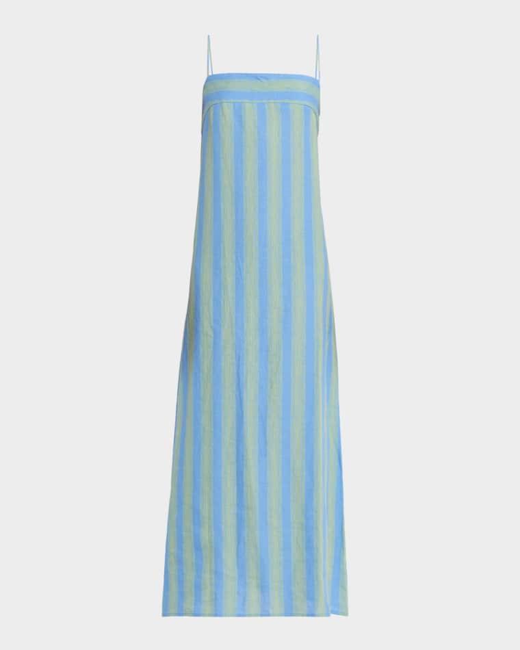 Laura Striped Linen Dress by STAUD