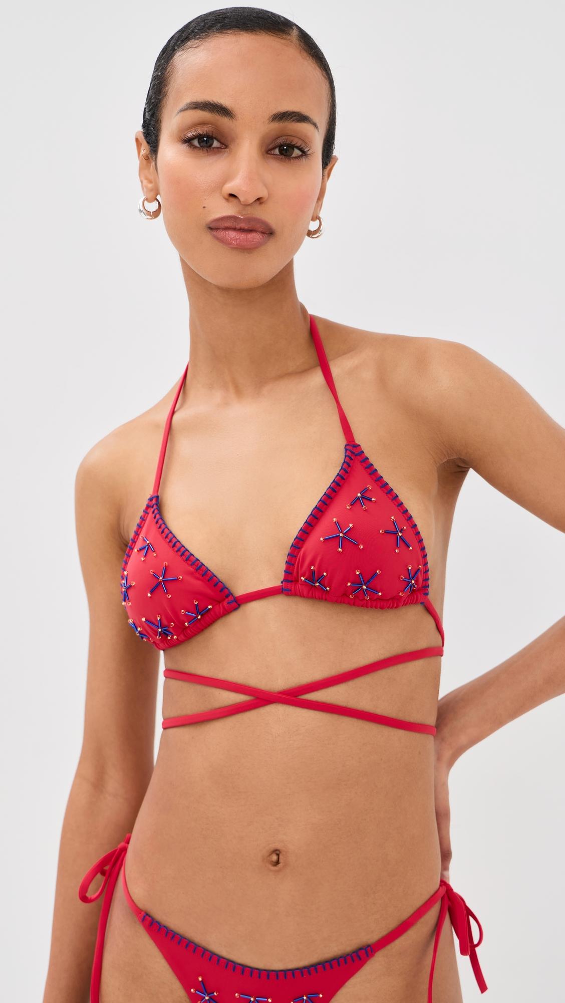 Lido Triangle Bikini Top by STAUD