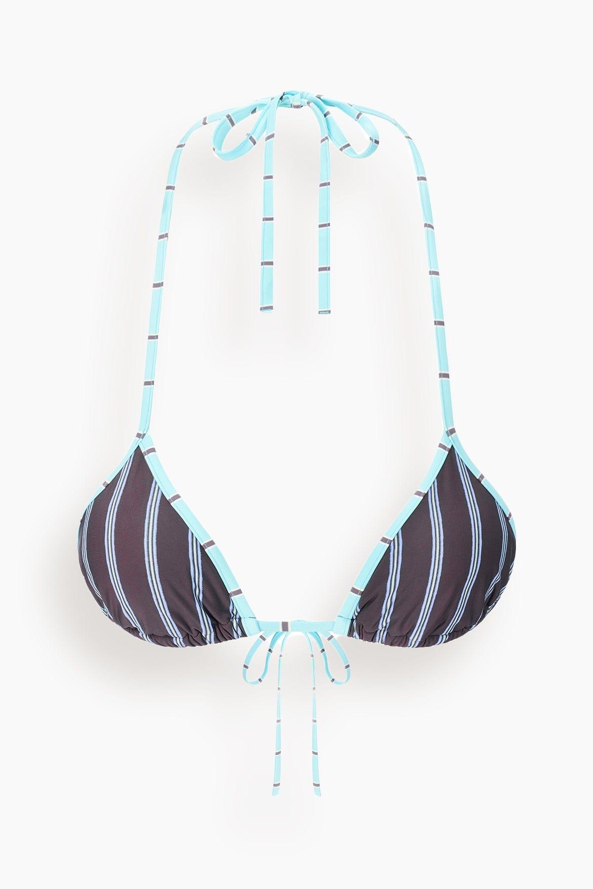 Lido Triangle Bikini Top in Redondo Stripe by STAUD