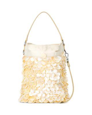 Lila Mini Pearl Oyster Bucket Bag by STAUD