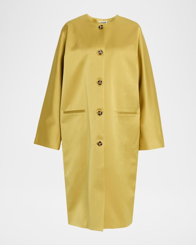 Liz Duchess Satin Overcoat by STAUD