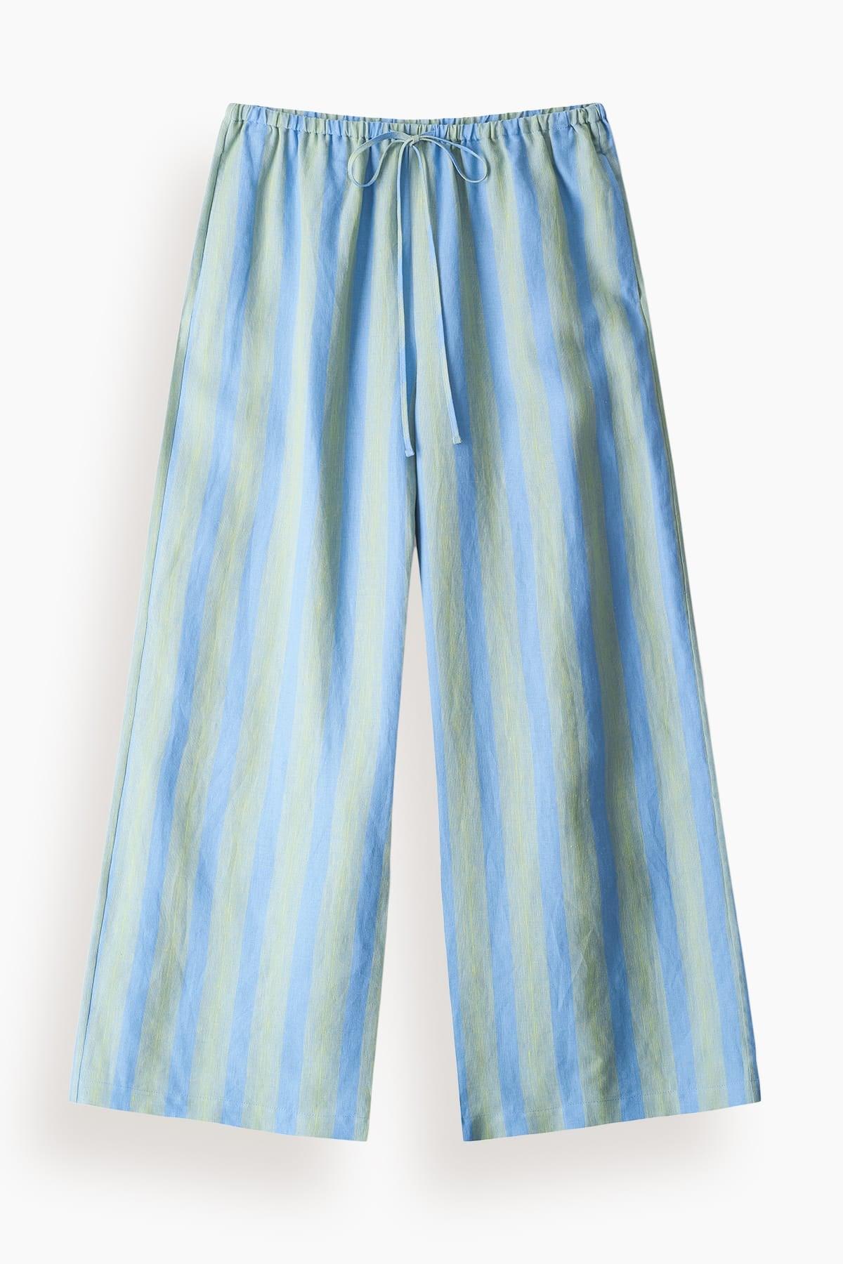 Mateo Linen Pant in Seaport Stripe by STAUD