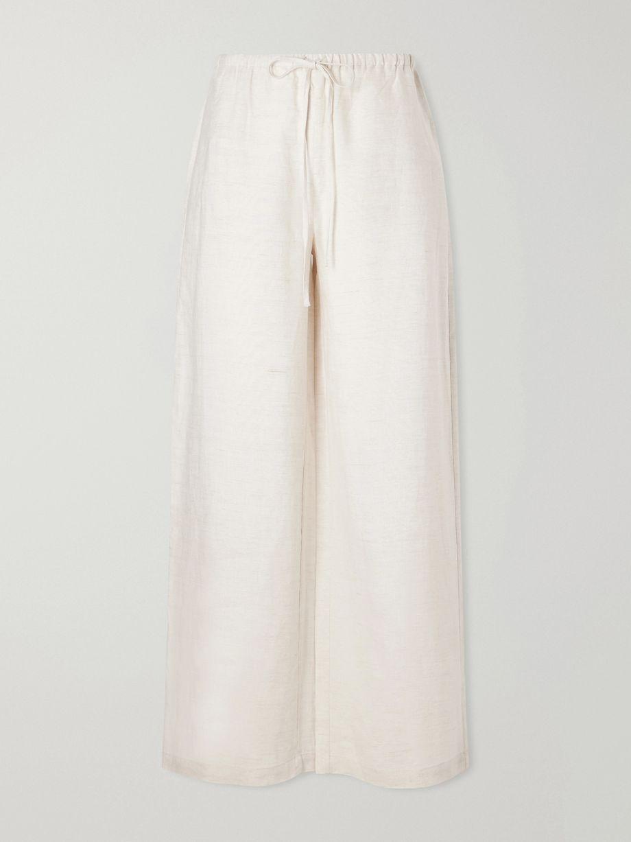 Mateo linen mid-rise wide-leg pants by STAUD