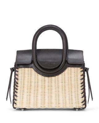 Maude Mini Wicker Carryall Bag by STAUD