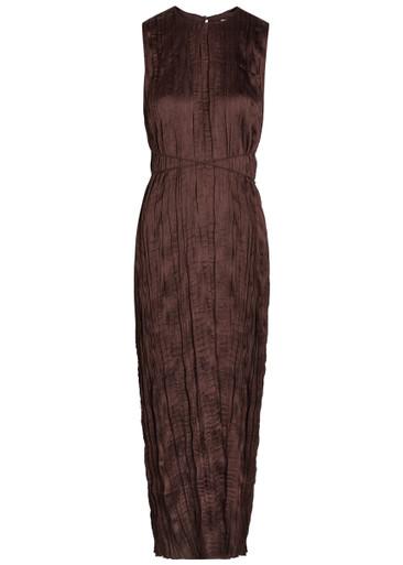 Mizu belted plissé midi dress by STAUD